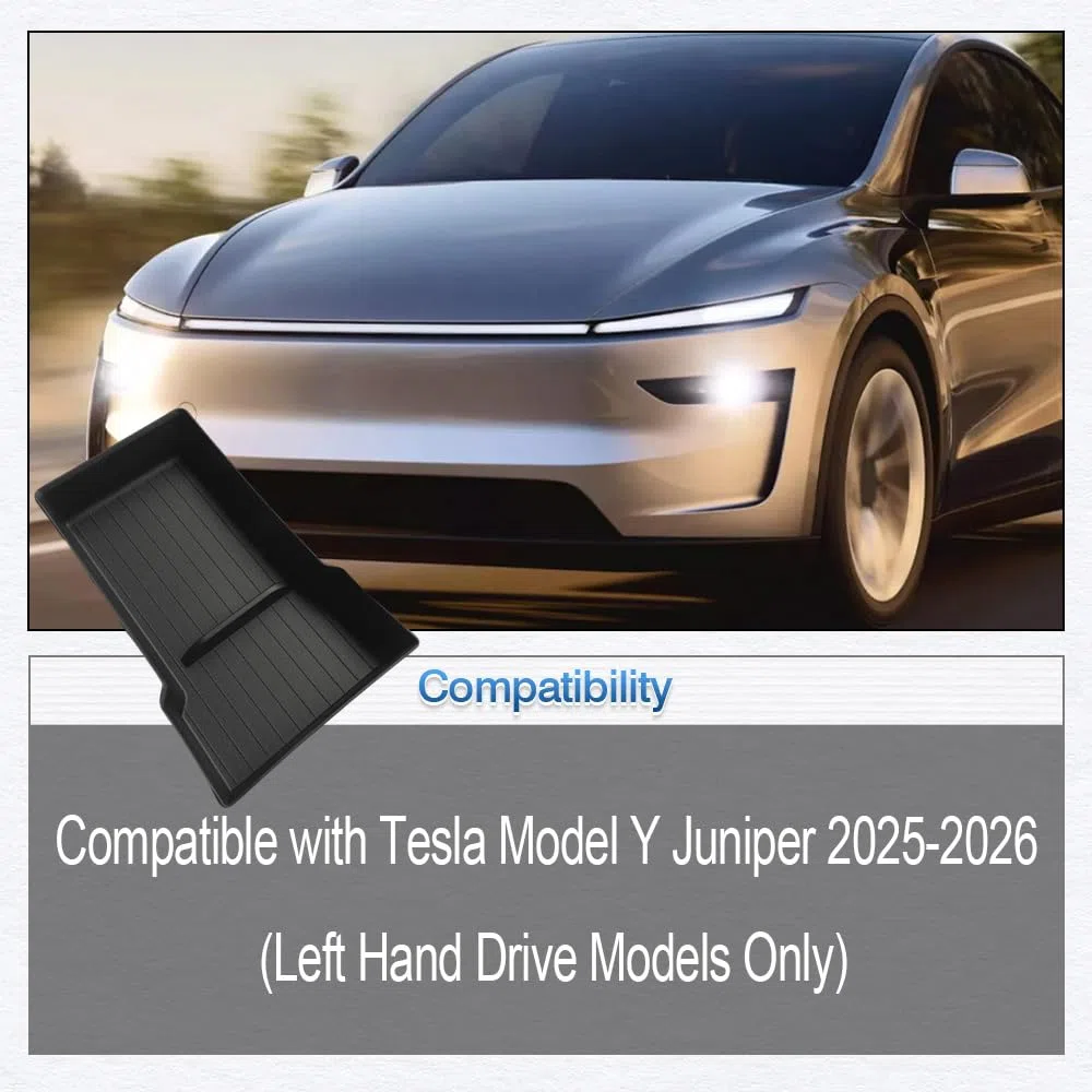 Riloer Tesla Model Y Accessories - Caja de almacenamiento para consola central de coche, bandeja organizadora interior compatible con Tesla Model Y Juniper 2025-2026