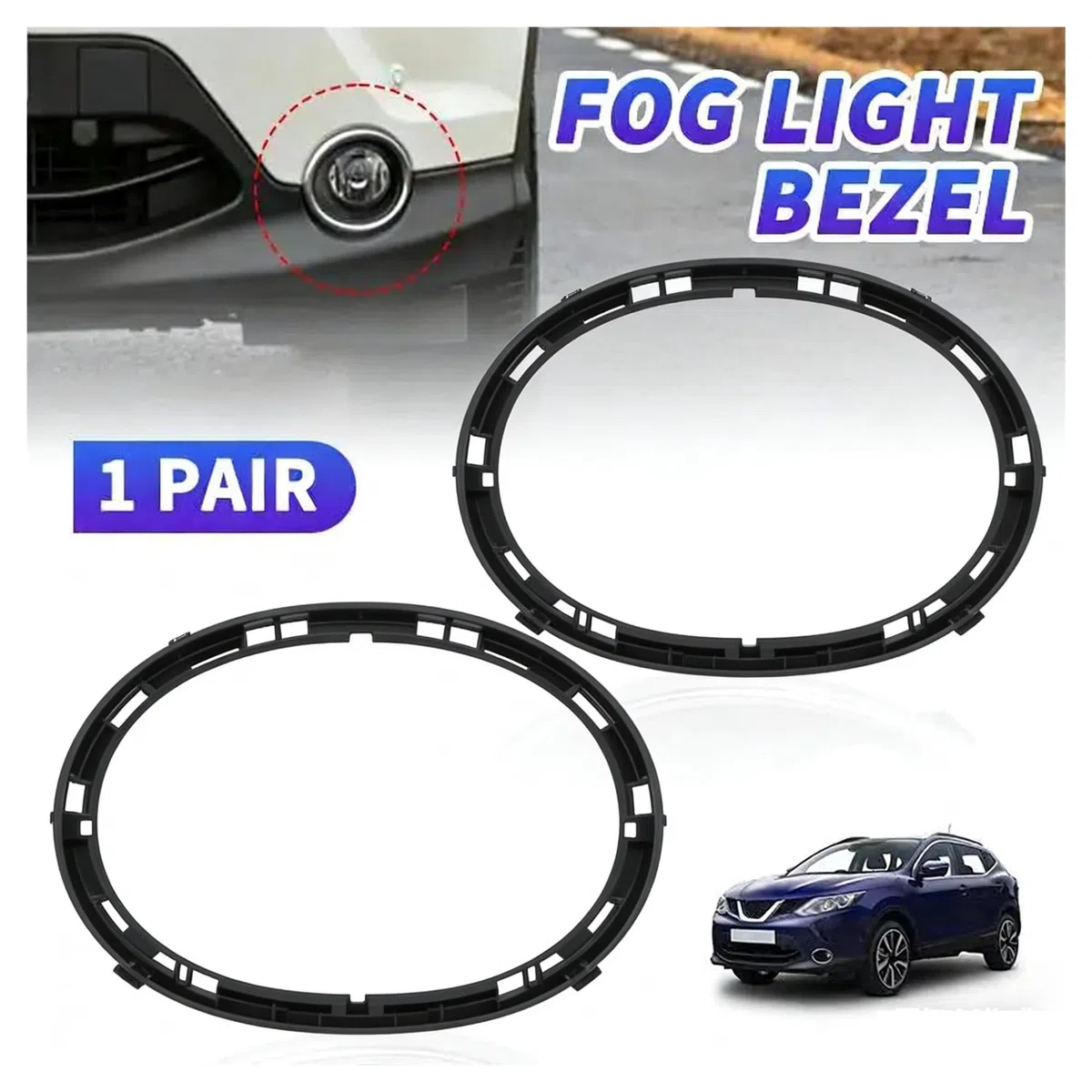 Faro Antiniebla Rejilla PARA Qashqai PARA J11 PARA MK2 2014-2017 Piezas De Repuesto Izquierda Derecha Cubierta LámPARA Antiniebla Delantera Cromada Bisel Embellecedor Faro Antiniebla Cubrir(1pc Left)