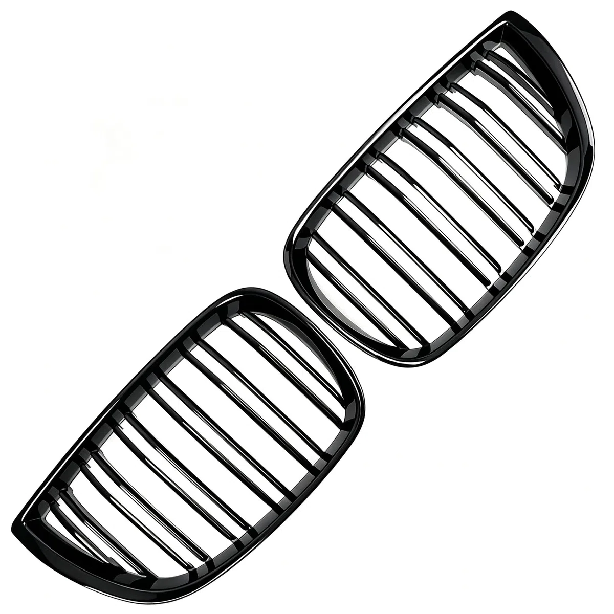 E81 E82 - Rejilla de radiador negra E87 para BMW Serie 1 E88 riñones parrilla brillante negro doble puente Sport 2004-2007 E81 E82 E87 E88 LCI-Facelift (para 1er E81 2004-2007 LCI)