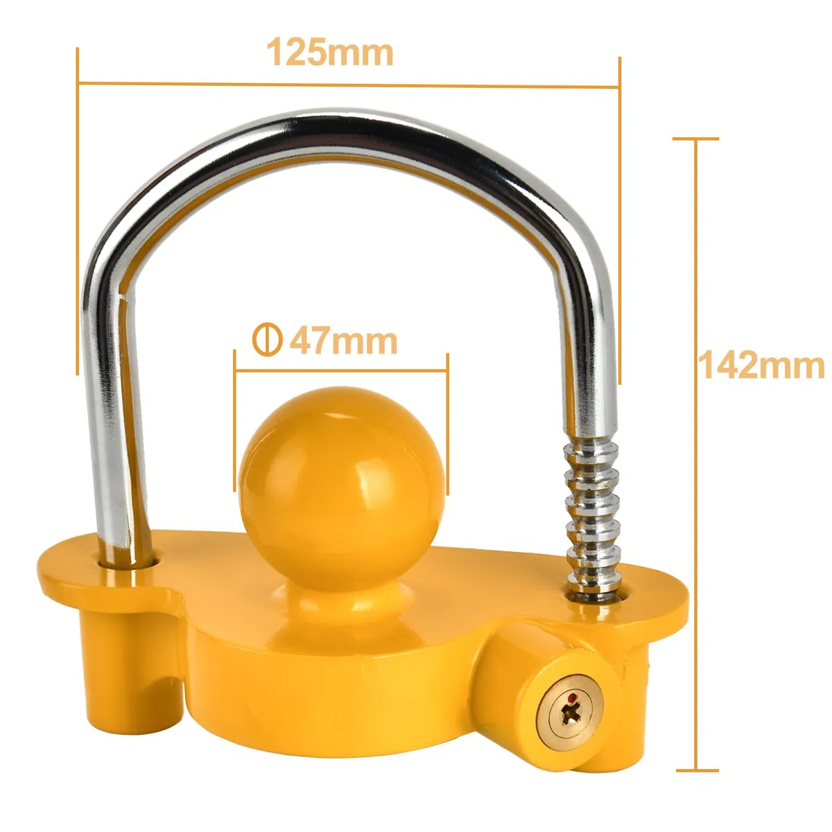 Candado para Enganche Remolque - Antirrobo Remolque Universal Candado y 2 Llaves Candado para Remolque Antirrobo para Remolques, Caravanas y Coches Viene (Amarillo)