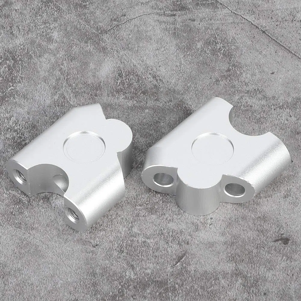 Aramox Elevador de Manillar Universal para Motocicleta, 22 mm, Abrazadera Adaptador de Montaje, Galvanizado