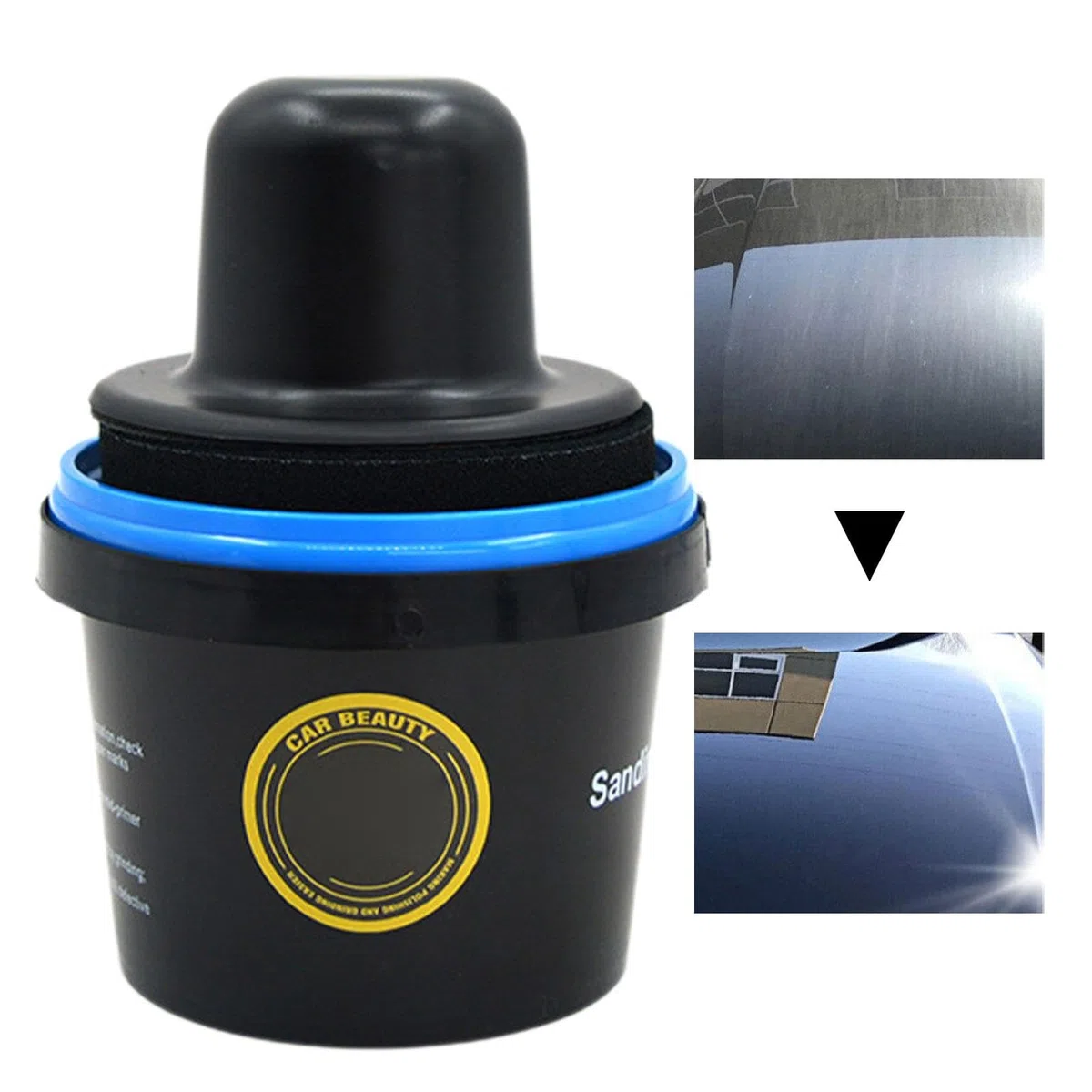 Dry Guide Coat Powder - Herramienta portátil fácil de usar | Guía de lijado en polvo | Polvo de pintura negra a prueba de fugas | Polvo de pintura en seco multiusos con mango para coche y madera