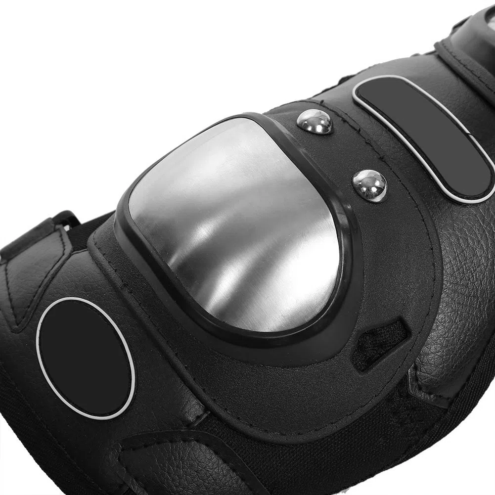 SANON Rodilleras de Acero Inoxidable para Adultos Rodilleras Espinilleras Armadura Protectora para Bicicleta de Motocross de Carreras