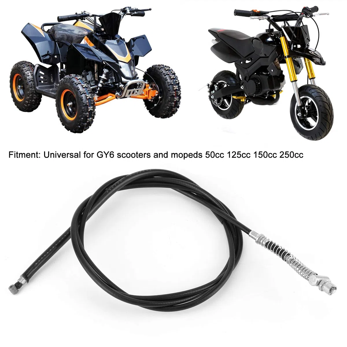 Línea de Freno de Motocicleta, Cable de Freno de Tambor Trasero Universal 75.6in Apto para Ciclomotores de Scooter Chino GY6