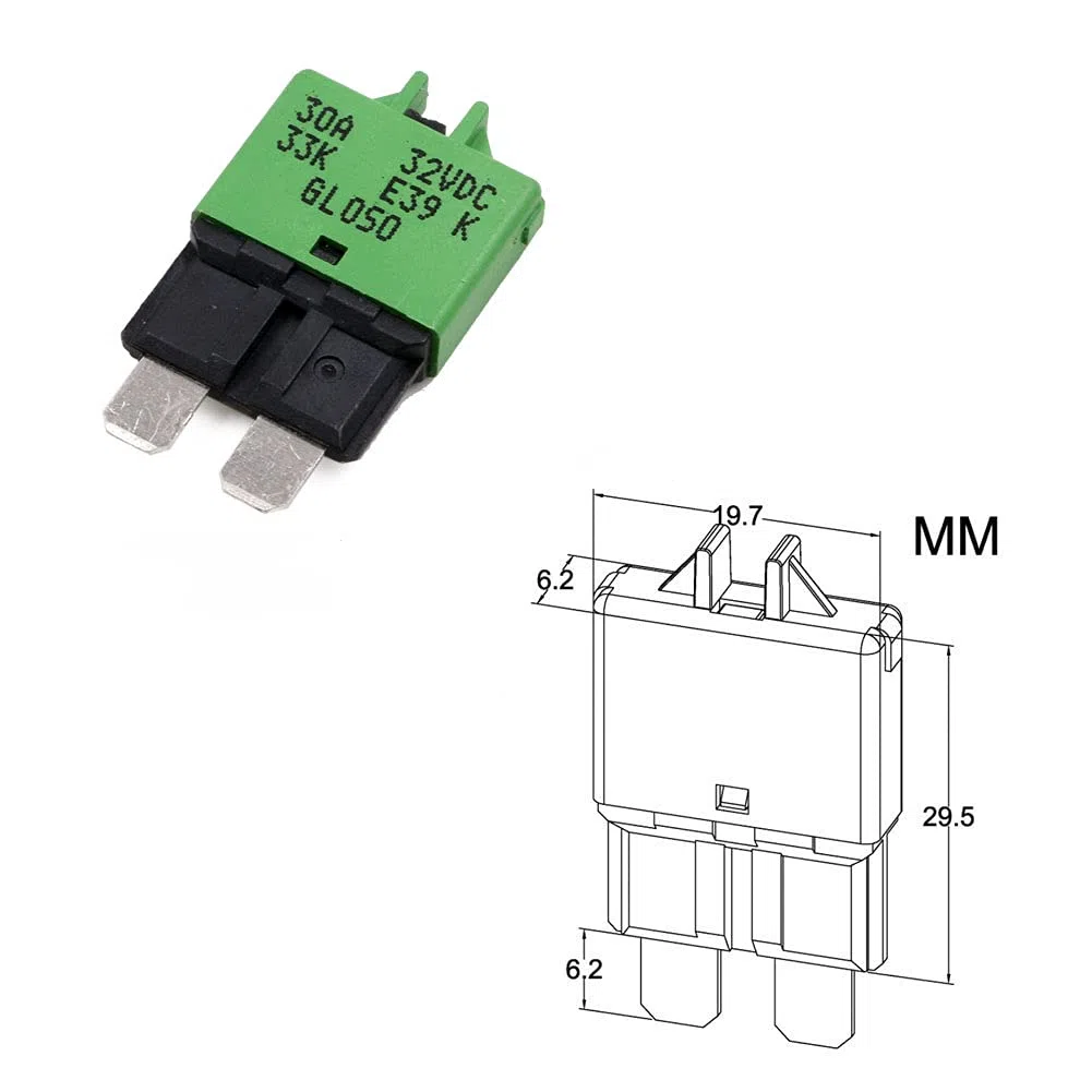 Barco de automóviles Disyuntor de reinicio manual fusible delgado ATC 5a, 10a, 15a, 20a, 25a, 30a 12v - 32v disyuntor dc, un paquete de 6