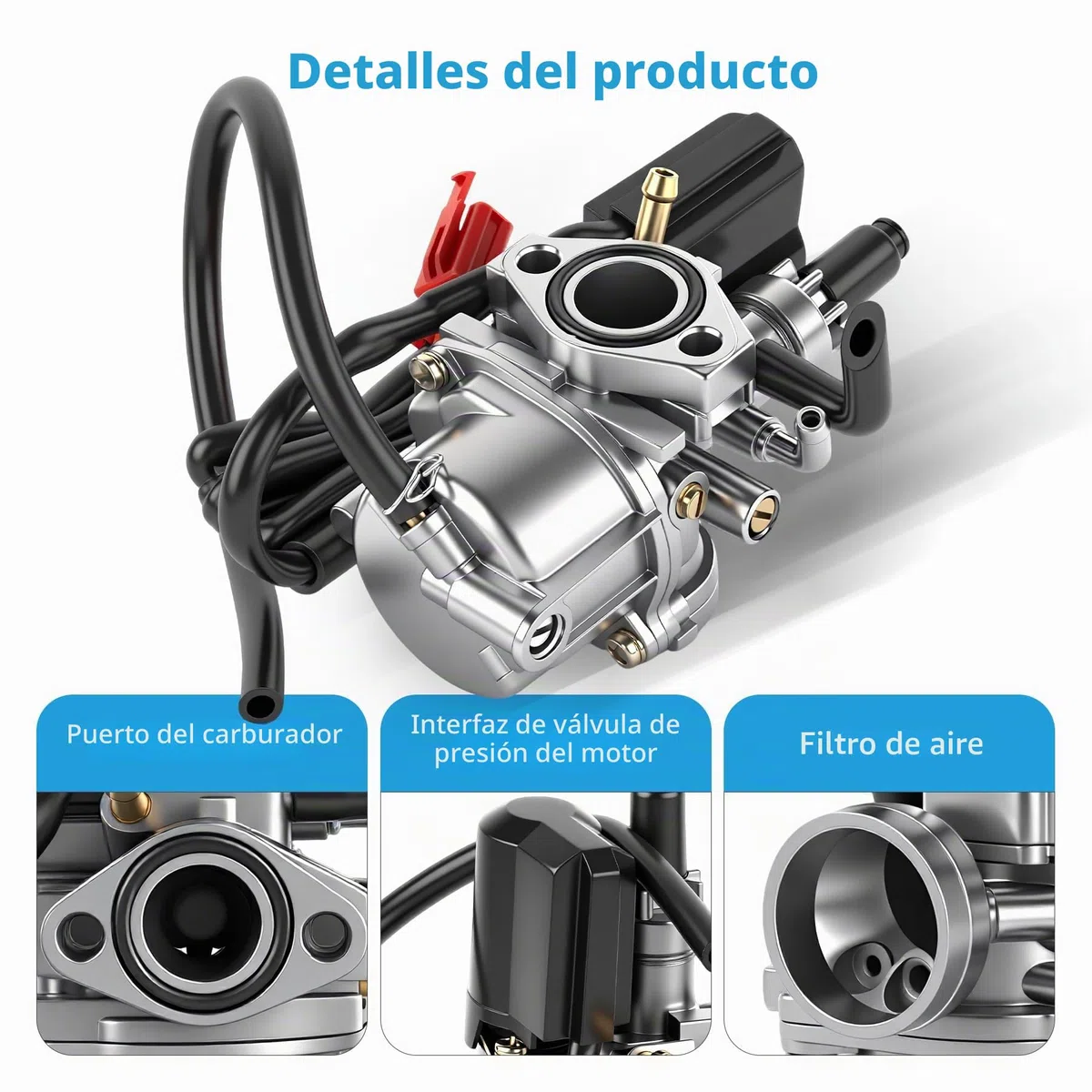 Carburador, 17mm Carburador de Scooter para Carburador de Scooter para 1 y 2 50cc
