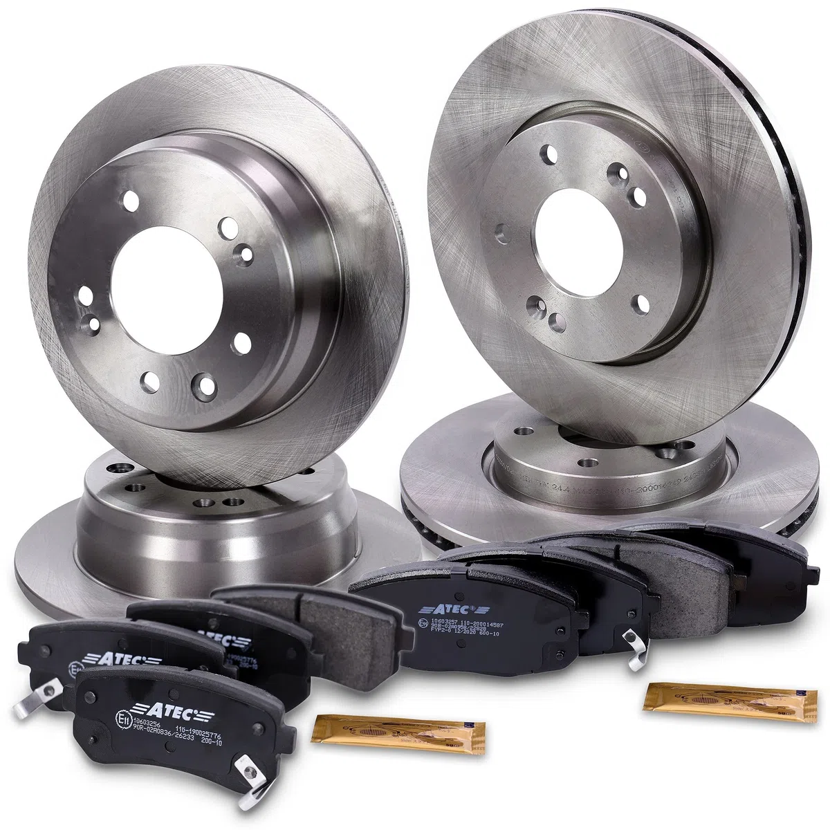 ATEC GERMANY Juego de frenos incl. discos de freno delanteros Ø 280 ventilados+traseros Ø 262 completos+pastillas de freno delanteras y traseras HYUNDAI i30 (FD), KIA CEE'D (ED), SW (ED), PRO (ED)