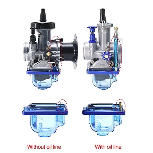 Carburador Flotador Bowl Comp Chamber Copa de aceite transparente compatible para PWK I/II/III PWK IV/KSR EVO (Color: A Orange)