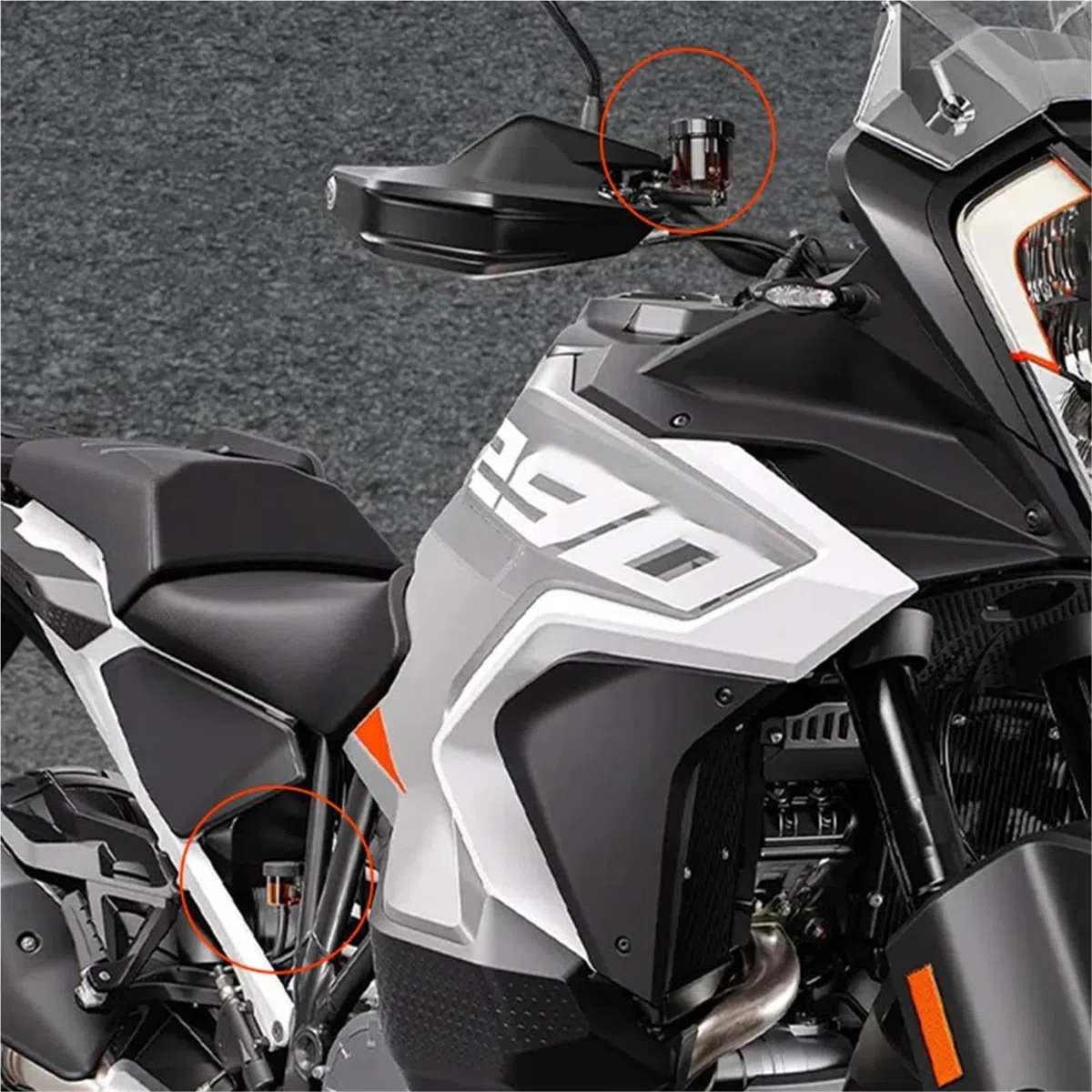 Tapa del depósito de líquido de freno delantero y trasero for motocicleta KTM 1290 SUPER ADVENTURE SR 1290 Super ADV R/T 1290SAS 1290 Super Duke R GT(Front-Orange)
