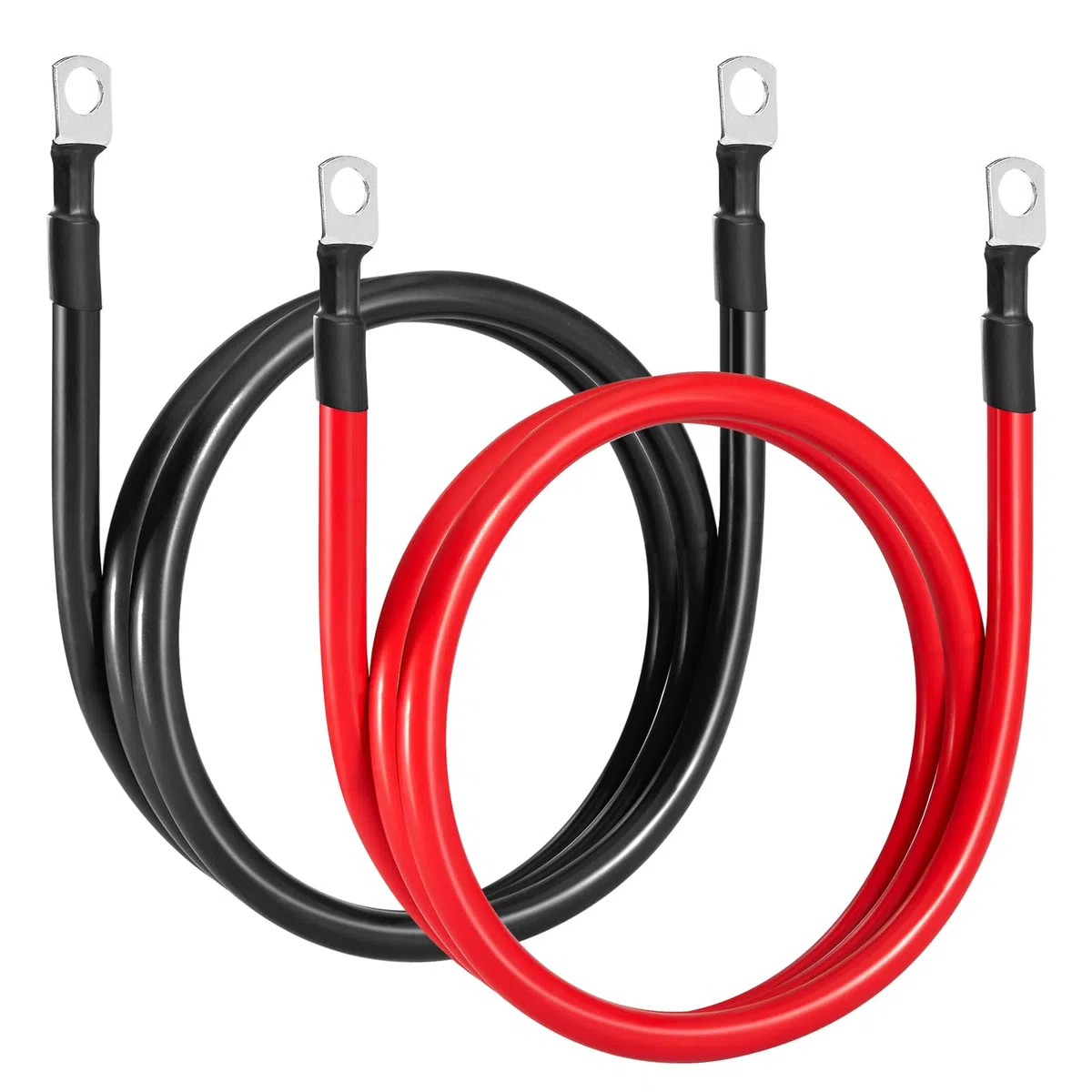 Cable Bateria Coche 35mm2, Cables Arranque Batería 2AWG 100cm, Alambre de Cobre Libre de Oxígeno, Corriente Máxima 150A, Tensión Nominal 450V, 35mm² Cable Inversor de Batería 12V 24V