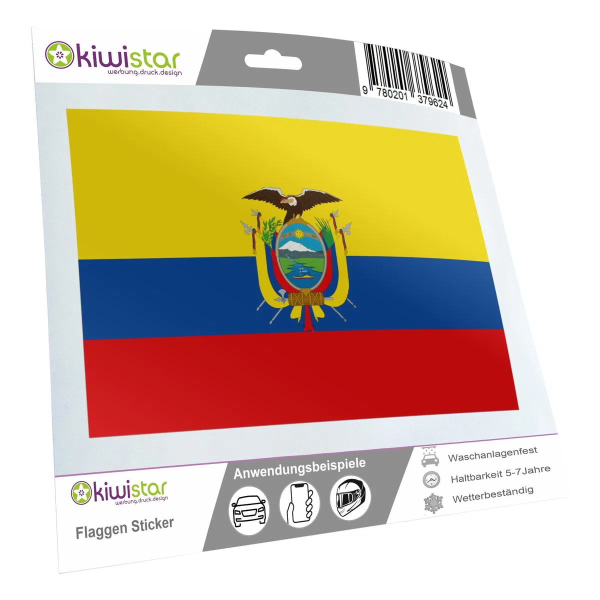 Kiwistar - Pegatina para coche, 10 cm, laminada, muy larga duración