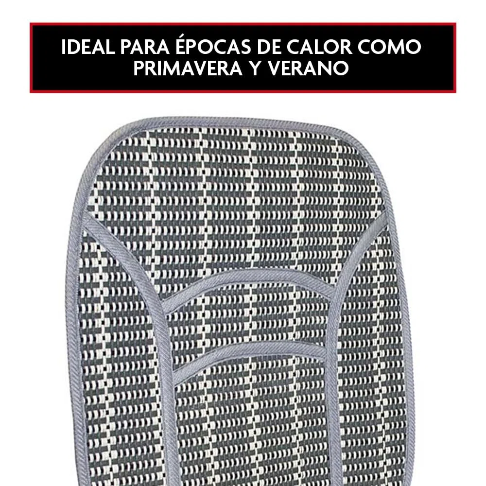 Krawehl - Respaldo para el Asiento del Coche - Respaldo de Verano - Evita el Sudor - Máxima Comodidad - Fabricado en Fibra Vegetal - Compatible con Todos los Asientos - Color Gris
