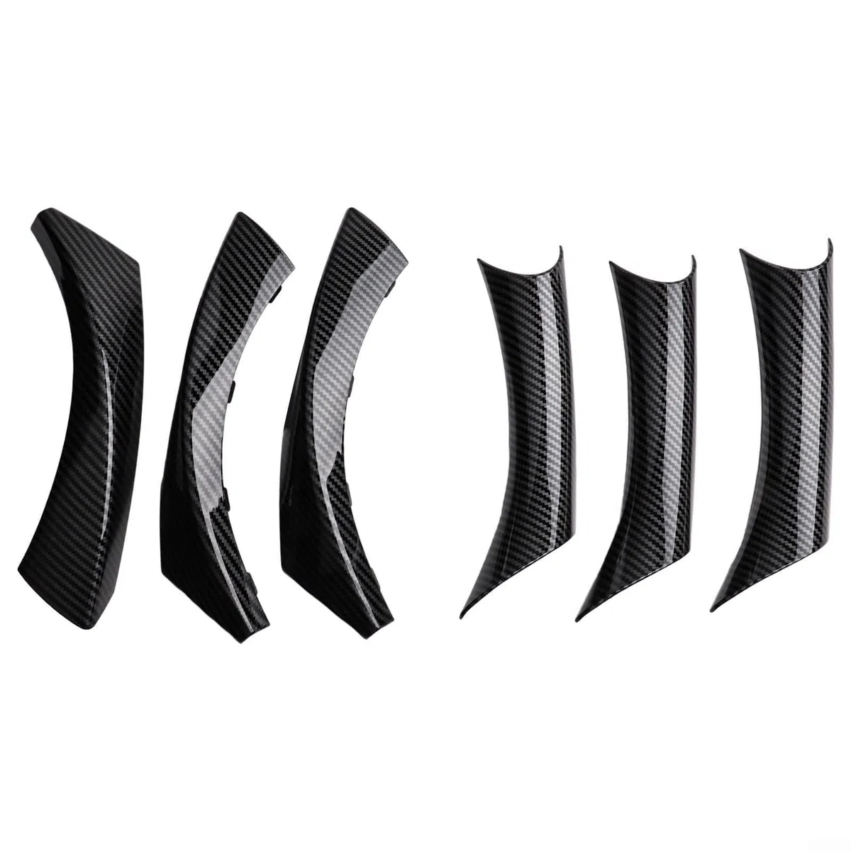 Juego de 6 piezas de embellecedores para manija de puerta, ABS negro, patrón de tejido diagonal, decoración para E90 E91 para vagón 2004-2012