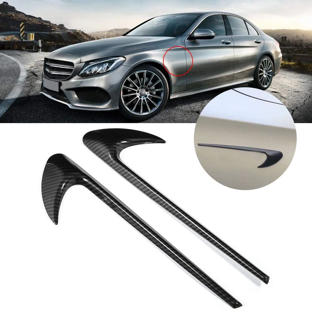 Tbest Insignia Amg para Guardabarros de Coche, Pegatinas Decorativas para Guardabarros de Coche, Estilo de Fibra de Carbono Compatible con Mercedes Ces Cls Class W205 W213