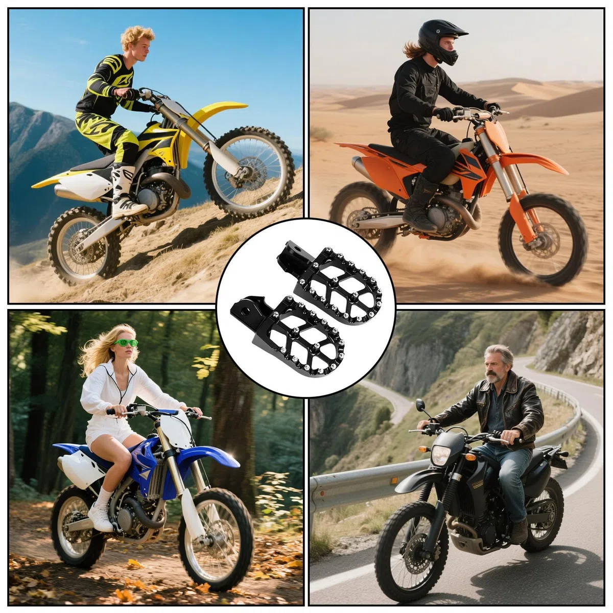 Clavijas para moto, estribos para motocross, accesorios reposapiés para Powersports todoterreno aventura carretera