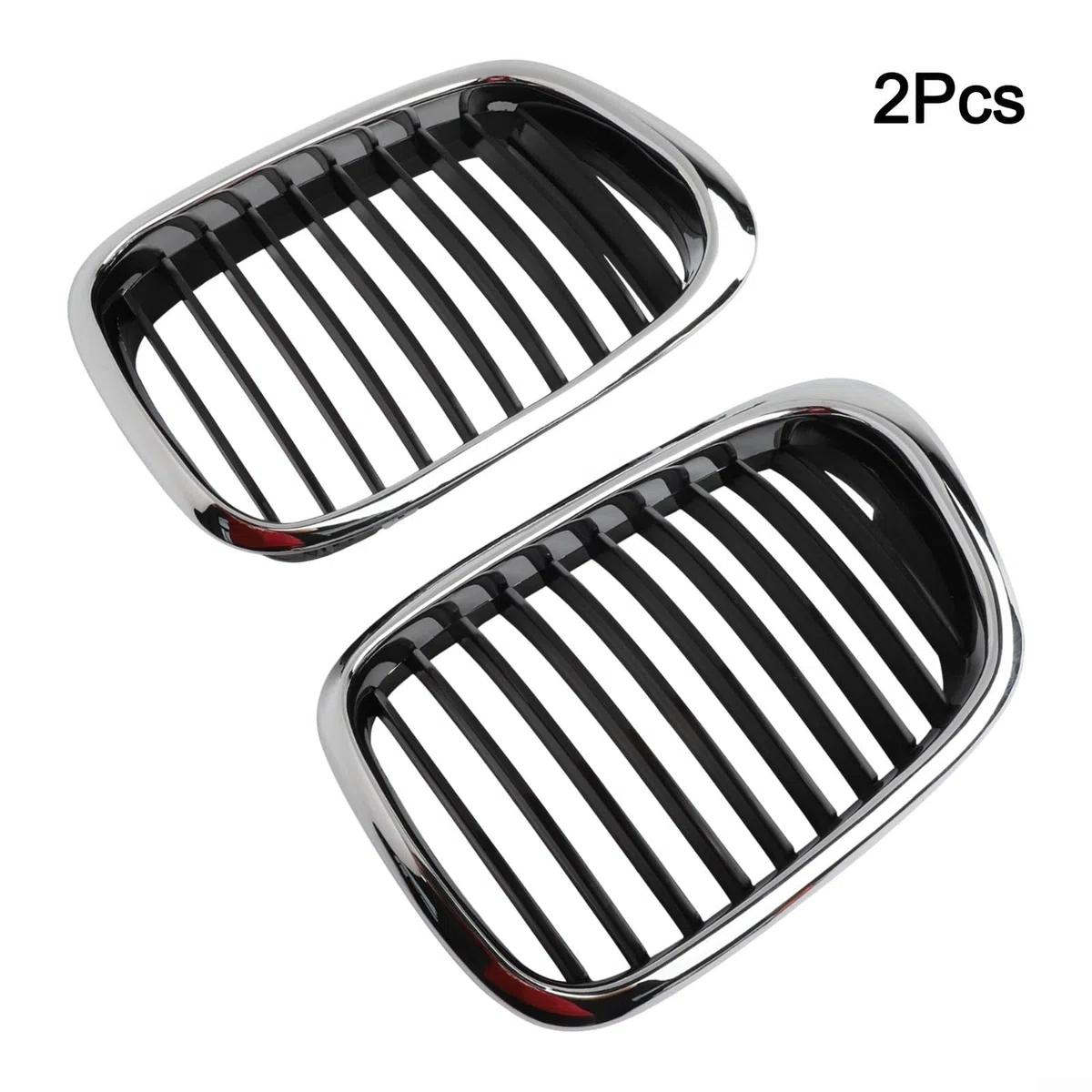 Rejilla frontal de riñón negro cromado para BMW E39 525i 528i para 530i 540i M5 1997-2003 ABS OEM 51137005837 51137005838 Marco elegante diseño audaz ajuste directo motor mejorado (par)