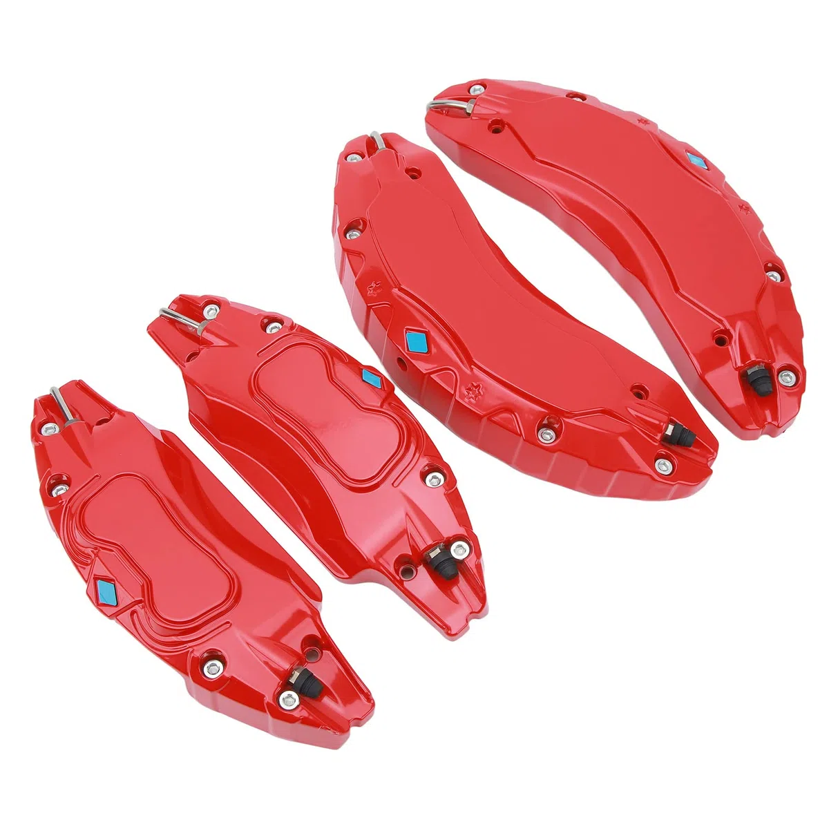 4 piezas cubre pinza freno de disco de aleación de aluminio para coche Reemplazo de la protección para rueda de 18 pulgadas y 19 pulgadas, rojo