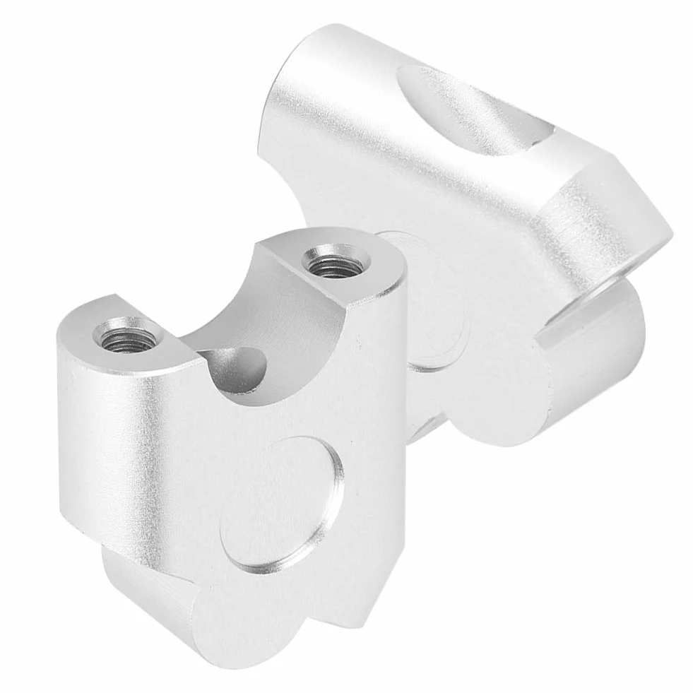 Abrazadera de Manillar, Abrazaderas de Montaje de Elevador de Manillar de Motocicleta Universal de 22 mm, elevadores de Abrazadera de Manillar de aleación de Aluminio CNC(Cromo)
