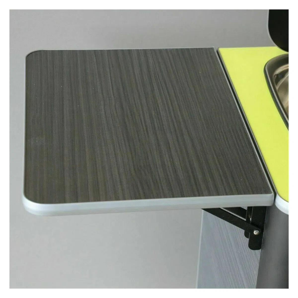 2 uds Campervan soporte plegable estante de mesa autocaravana caravana acabado negro acero inoxidable Mini accesorios coche,Componente de autocaravana