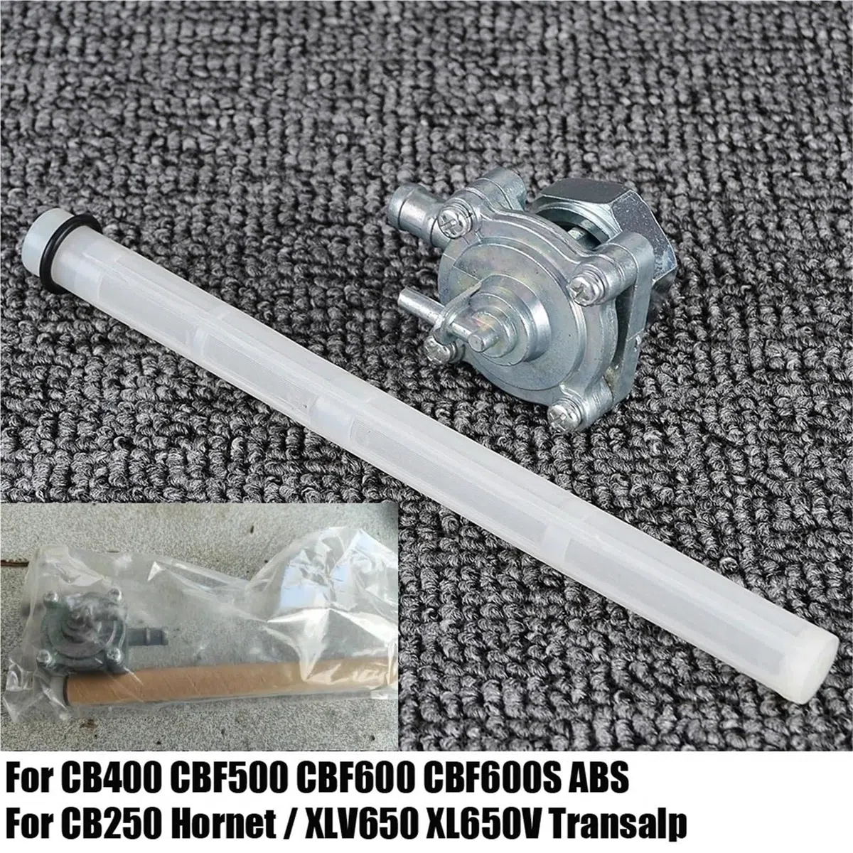 Compatible con Honda XLV650 XL650V Transalp CB250 CBF600S CB400 CBF 600 500. Grifo de combustible Depósitos de combustible para moto