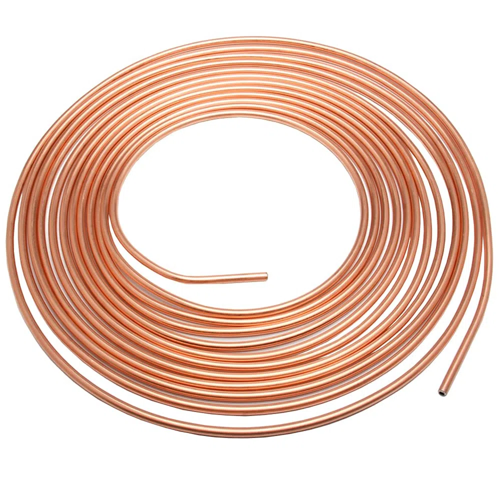 6,35mm Tubo de Freno de Cobre para Auto 1/4" Kit de Línea de Freno Manguera de Freno Recubierta de Cobre Reemplazo Automóvil Tubería de Freno Aceite Combustible 7,6m