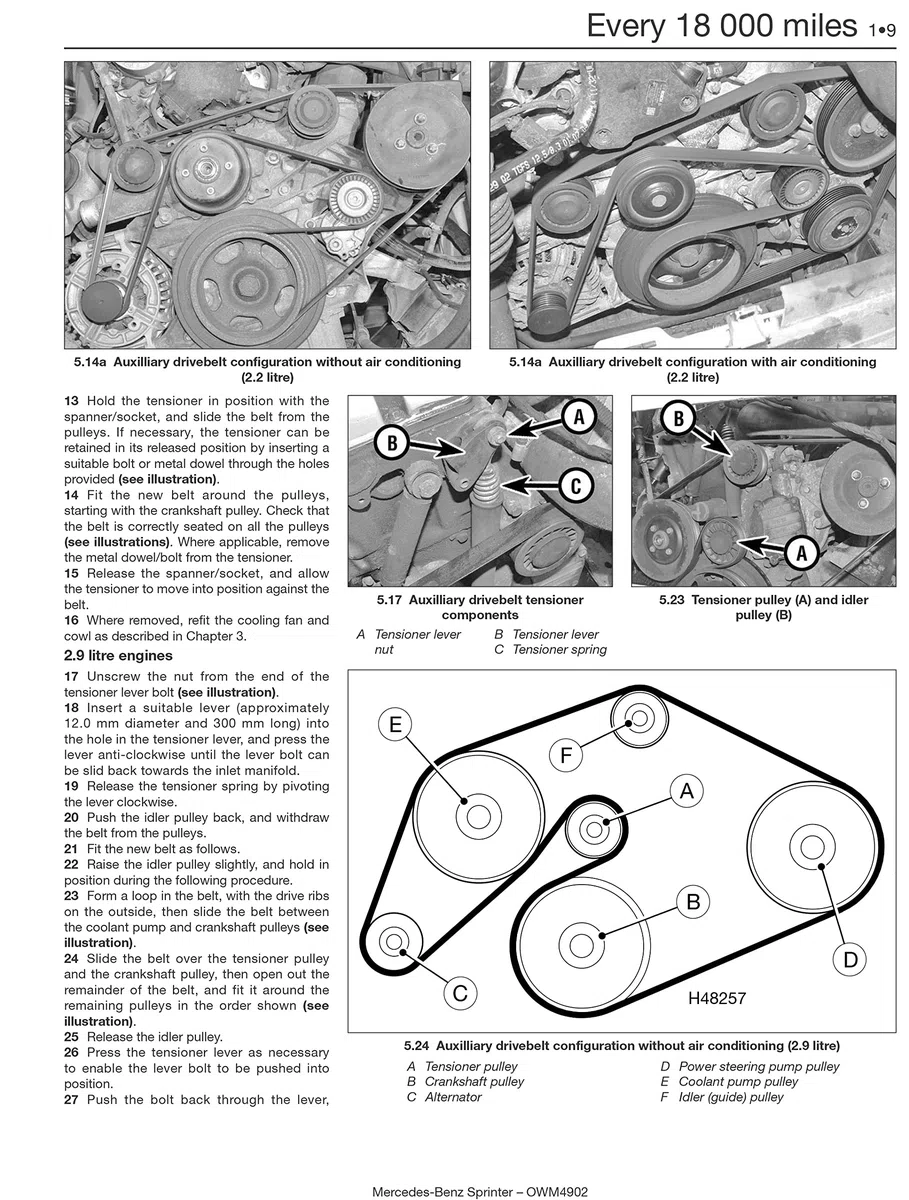 Mercedes-Benz Sprinter Diesel (95 - Apr 06) Haynes Repair Manual