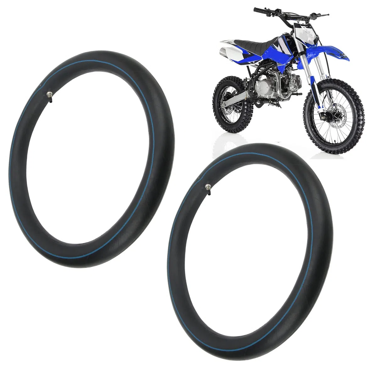 2 Piezas de Cámara de Aire 2.50-18/2.75-18/3.00-18, con Vástago de Válvula Recta TR4 para Moto, Cross, Enduro y SUV, Tubo de Goma Alta Resistencia, para Mantenimiento, Reparación y Todoterreno