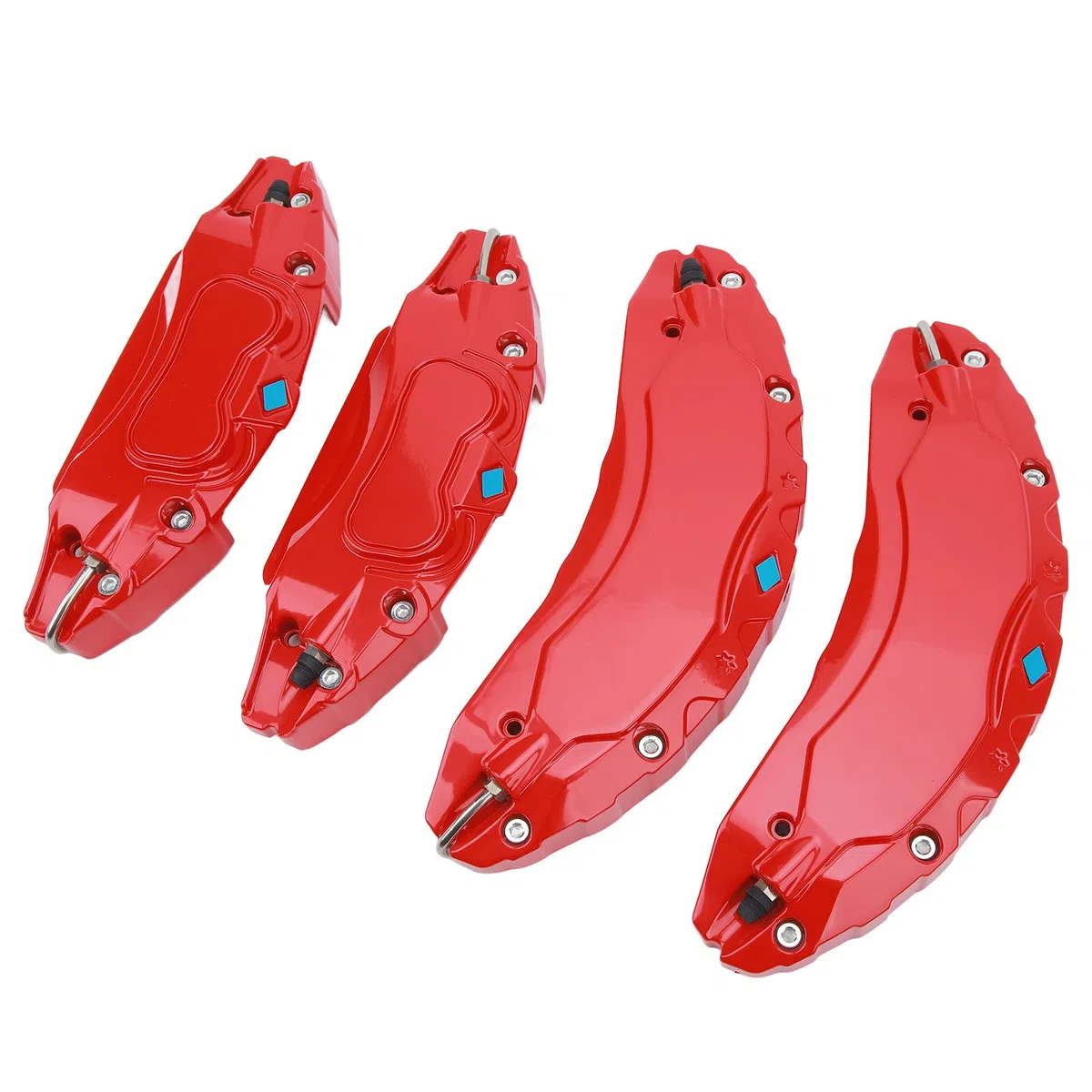 4 piezas cubre pinza freno de disco de aleación de aluminio para coche Reemplazo de la protección para rueda de 18 pulgadas y 19 pulgadas, rojo
