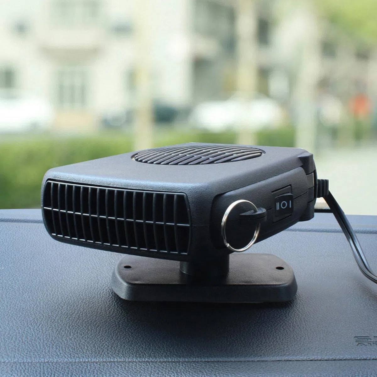 Calentador de coche Aramox, 12V 150W Calentador de coche Estufa de calefacción eléctrica Refrigeración integrada Descongelar ABS Negro