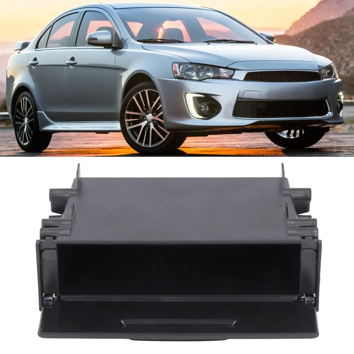 Caja de Almacenamiento de Radio para Automóvil, 1DIN Premium ABS Multi Aplicación Organizador Interno Negro Caja de Almacenamiento Estéreo para Automóvil Reemplazo Universal para