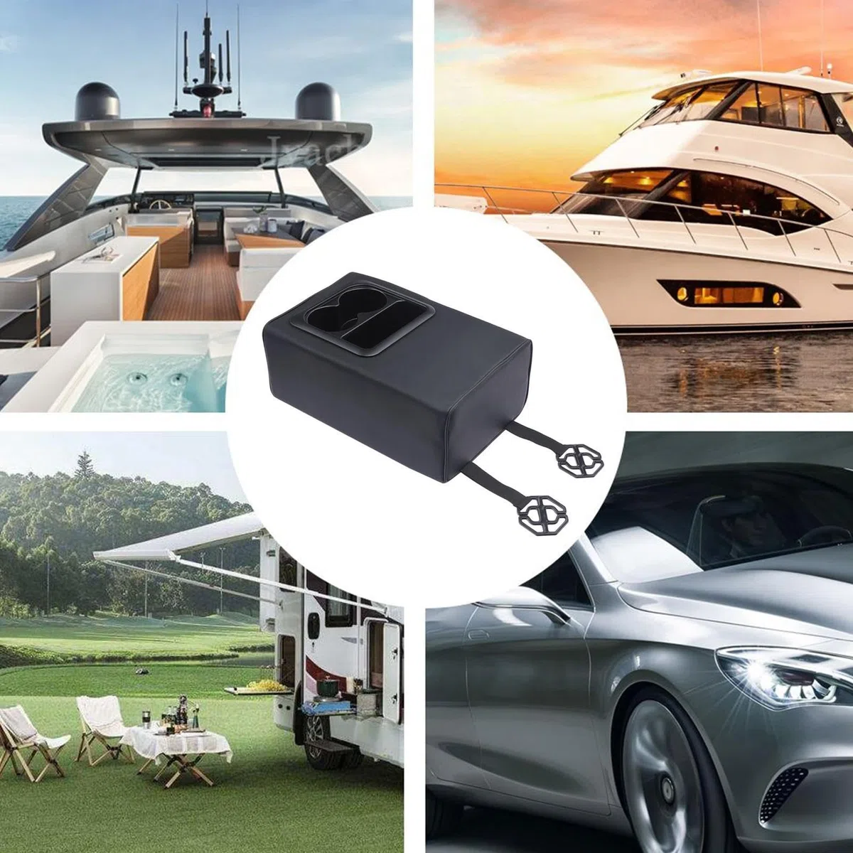Portavasos Consola Central | Almacenamiento Universal Trasera | Cojín para reposabrazos | para Asiento Trasero Coche Camión Viaje Carretera Acampada Viajes Largos Familiar Trayectos Diarios