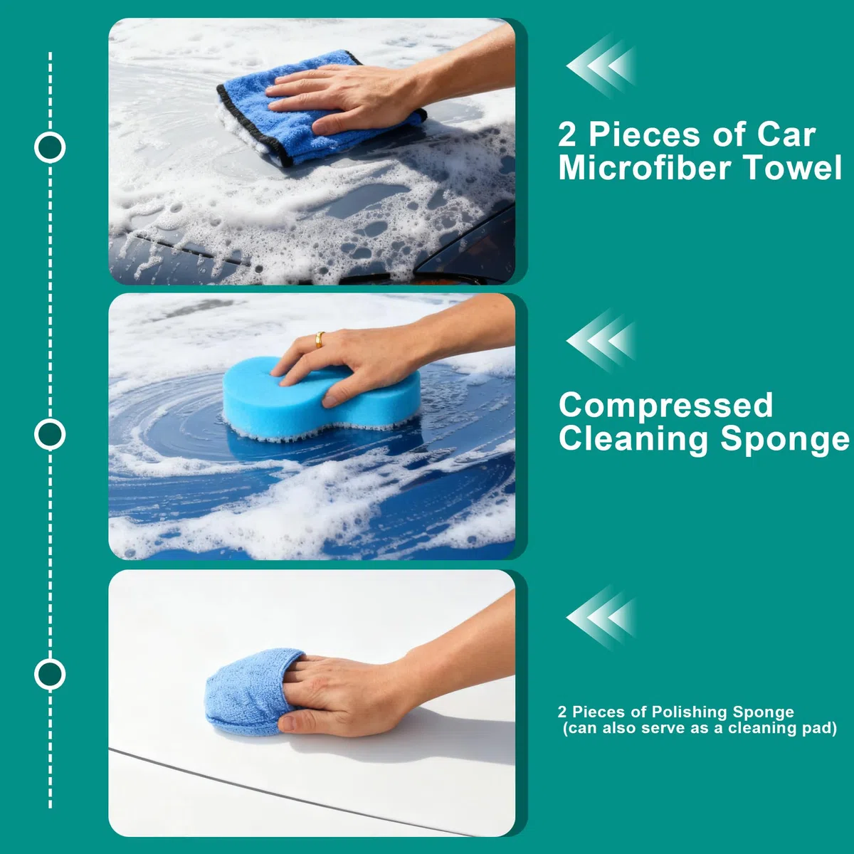 Kit Limpieza Coche 31 Piezas Bolsa de Transporte Práctica, Juego de Lavado de Coche Interior y Exterior, Cepillos Detailing, Paño de Fibra,Esponjas de Pulido,Cepillo para Taladro Eléctrico