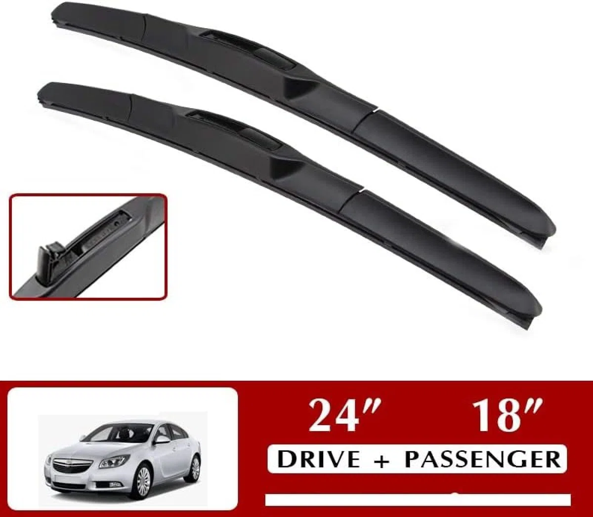 Juego de 2 escobillas limpiaparabrisas para Ventana Delantera de Coche, para Opel, para Insignia Hatchback 2008 2009 2010 2011 2012 2013 2014 2015 2016 2017 24 "+ 18" limpiaparabrisas