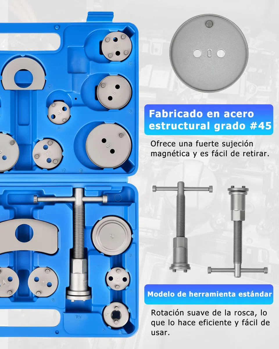 DAYUAN Reposicionador de pistones de Freno 22 Piezas para reposicionar el pistón de Freno al Cambiar los Discos, Las Zapatas o Las Pastillas de Freno, Set de Herramientas para vehículos