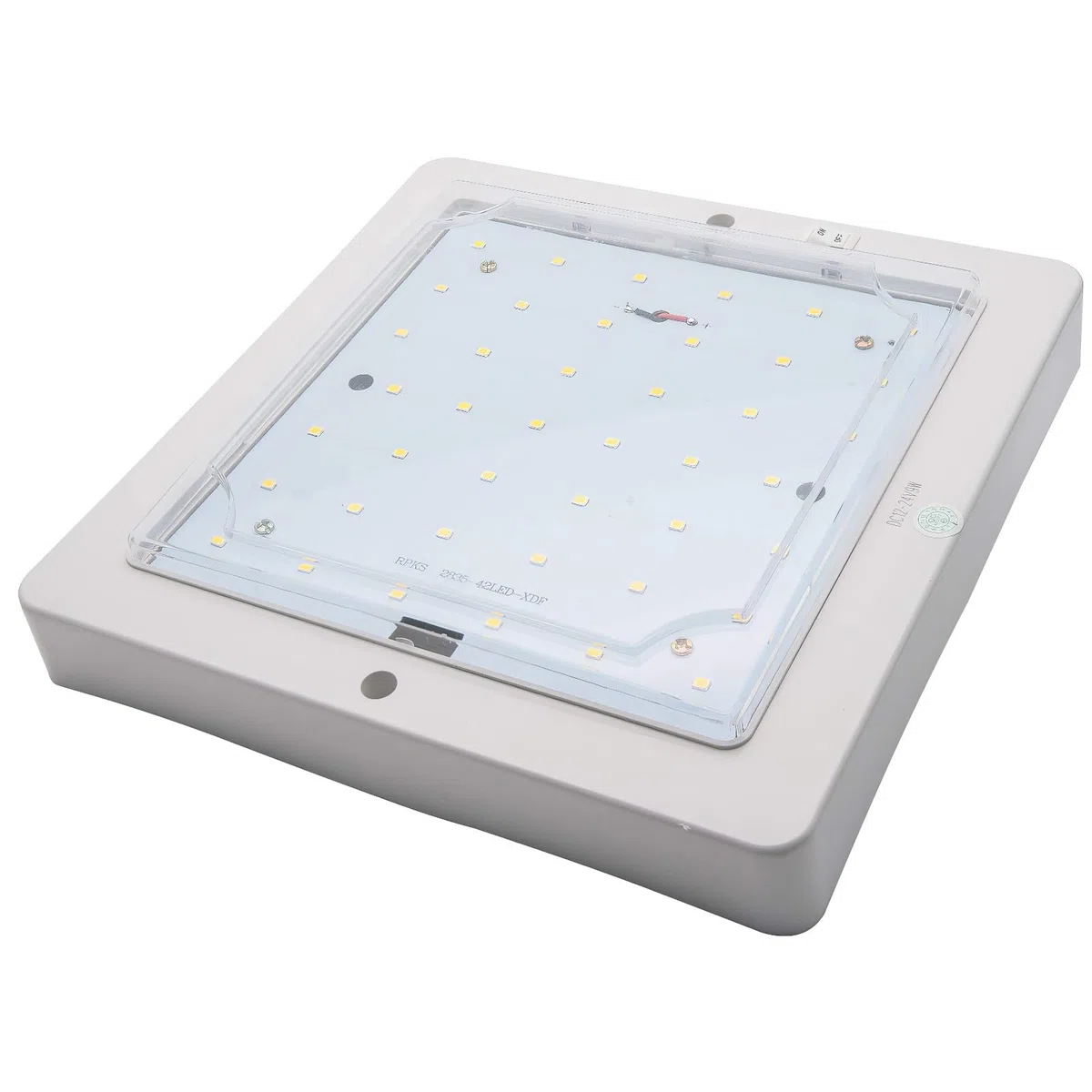 Baceyong Luz de techo cuadrado de, LED de 12-24V con ahorro de energía para autocaravana 9W para caravana, autocaravana, vehículo recreativo, bote, luz blanca de lámpara de techo