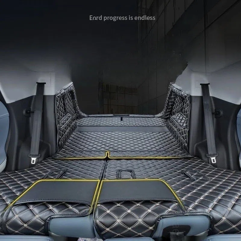 Alfombrilla Maletero Alfombrilla Maletero Coche para Chery para EBRO S700 2025 para PHEV Revestimiento Maletero Suelo Cuero Alfombra Bandeja Protectora Alfombrillas Bandeja(Black Mat)