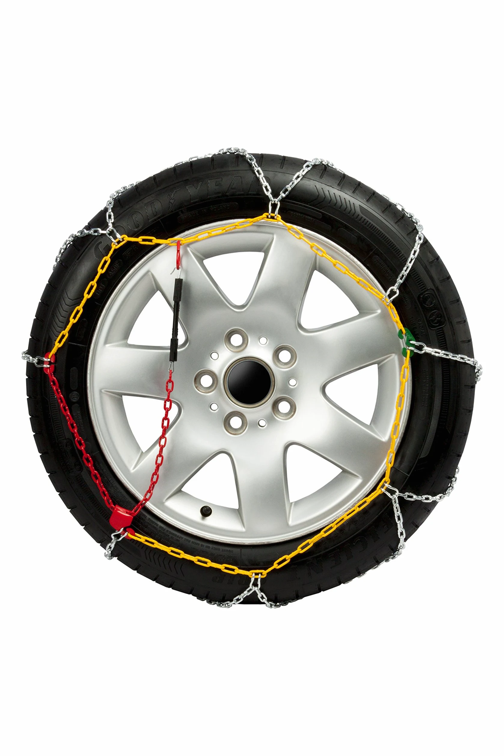Goodyear Juego de 2 Cadenas de Nieve Metálicas para Coche de 9 mm Talla 100 con Tensor Automático Goodyear