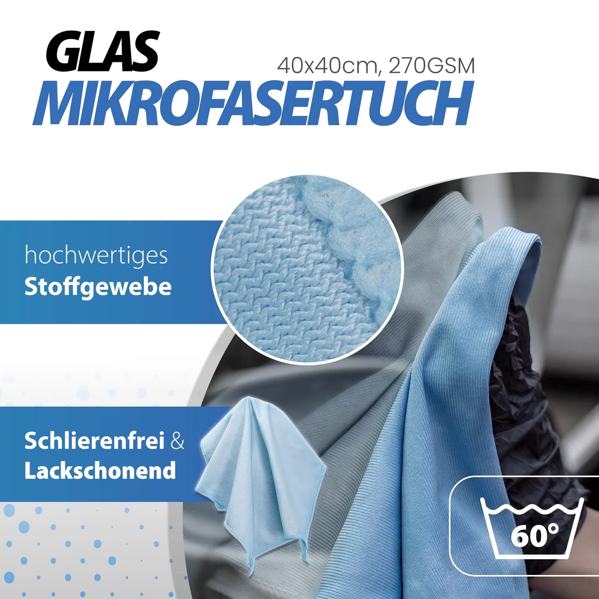 detailmate Juego de 4 piezas de sellado de vidrio - Soft99 Glaco DX 110 ml - Sellado con efecto loto perfecto + Limpiaparabrisas 100 ml, gamuza de microfibra 40x40cm y paño de vidrio
