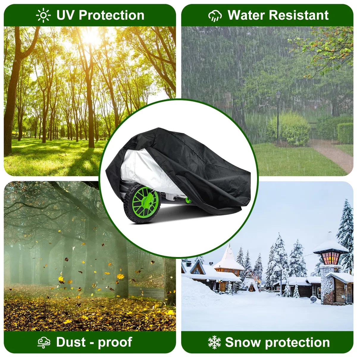 Funda para Motocicleta para niños, Impermeable, de Tela Oxford, protección Universal para Motocicleta eléctrica para niños, Ajuste Universal, Resistente al Agua (104,1 x 63,5 x 83,8 cm)