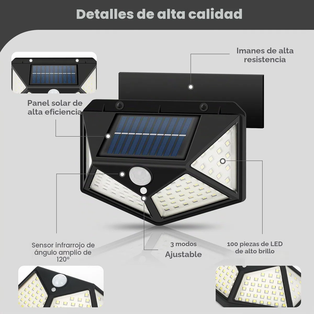 Luz solar para porche RV – Instalación magnética, luz de sensor activado por movimiento, iluminación LED exterior de caravana, luces de toldo RV para caravanas, remolques, cámpers, quinta