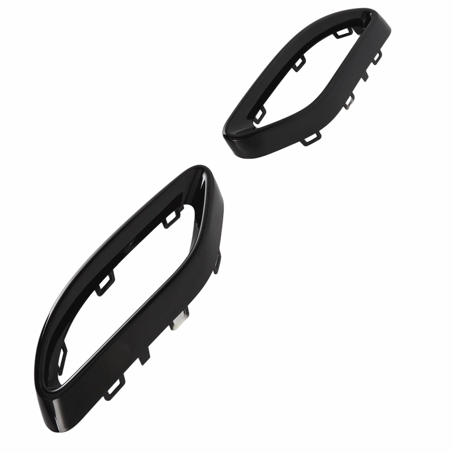 Embellecedores de Punta de Escape para Coche, Marco Decorativo Negro Brillante de Repuesto con Broche Trasero, Kit de 2 Piezas para Vehículos Premium (Par)