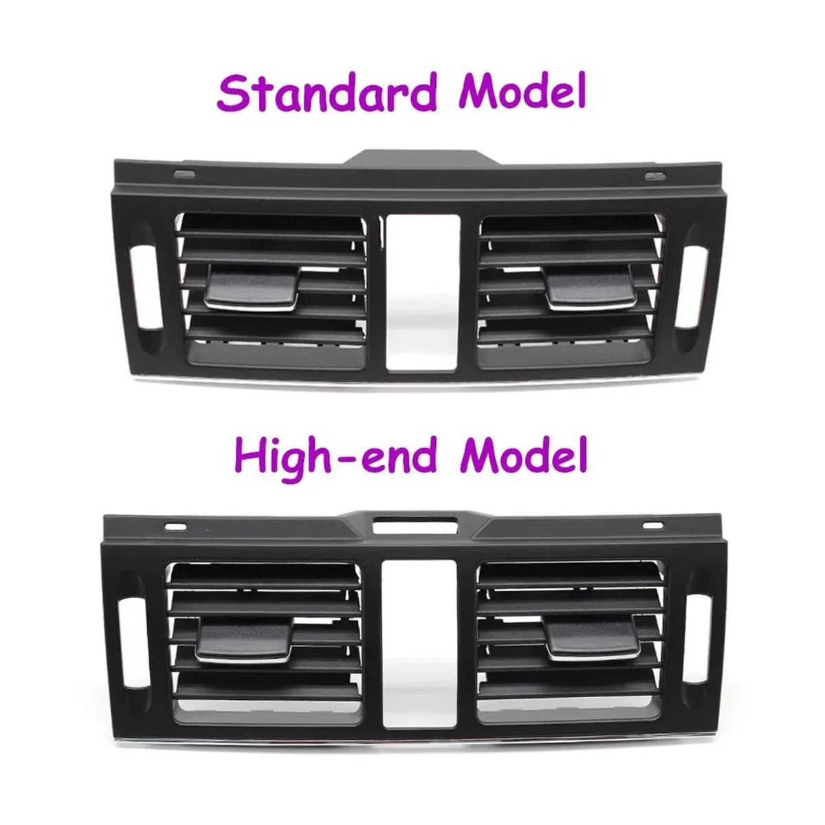 Aire Boquilla ventilación Rejilla de ventilación de aire acondicionado para Mercedes para Benz Clase C W204 C180 C200 C220 C230 C260 C300 C350 LHD Cubierta rejilla(Black 2PC)