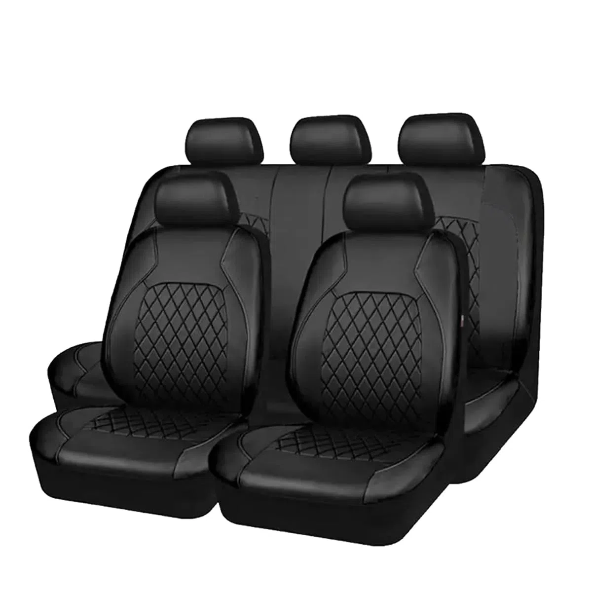 9 Piezas Cuero Funda Asiento Coche para Seat Ibiza 5-Door/Ibiza ST 6F 6J 6L 6L2 6L1 6K 6K2 6K1 1993-2025, Impermeables Cubreasientos Delanteros Y Traseros Interior Protector Accesorios
