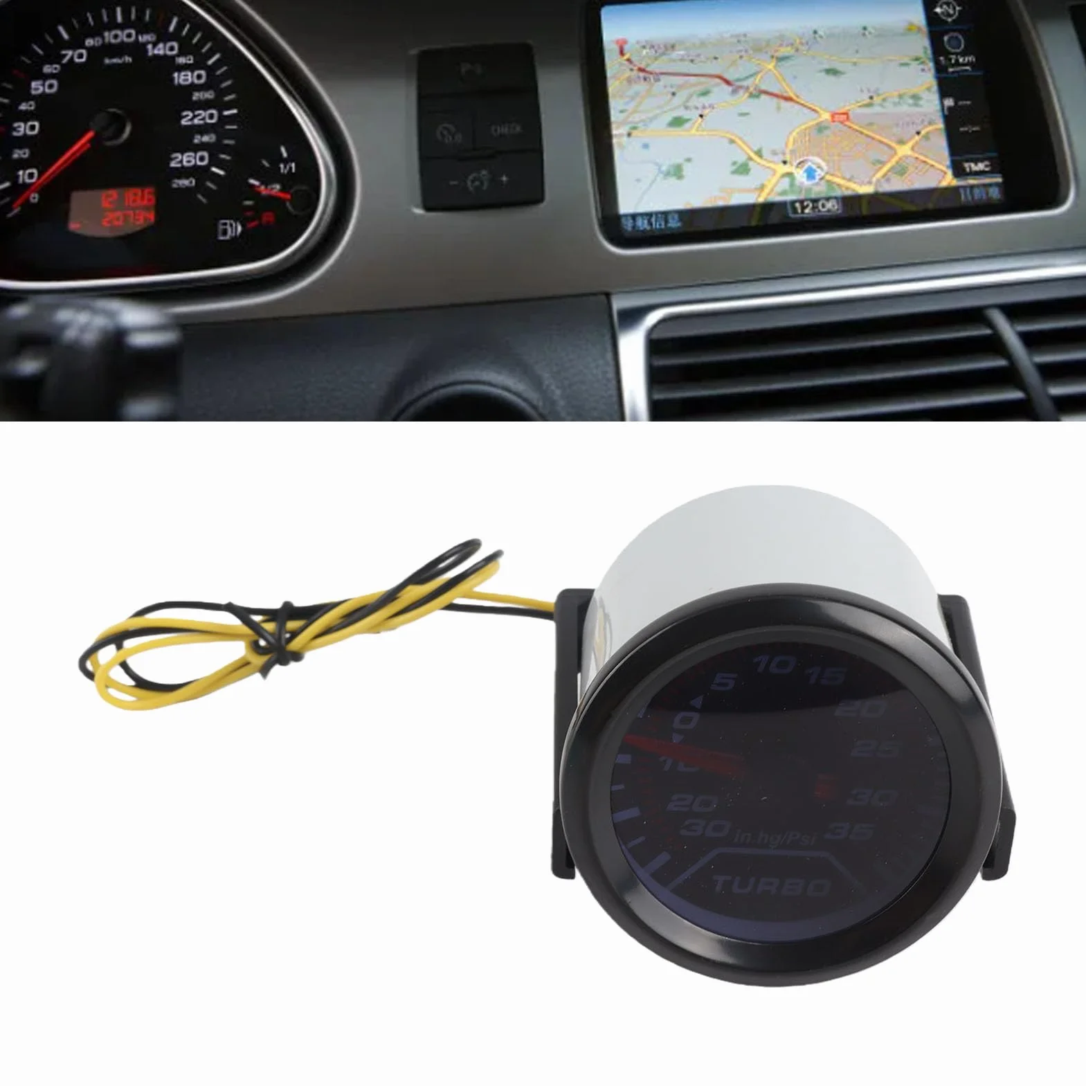 Turbo Boost Gauge PSI Gauge 2 "Auto Universal LED Digital Front Turbo Boost Gauge Meter Kit