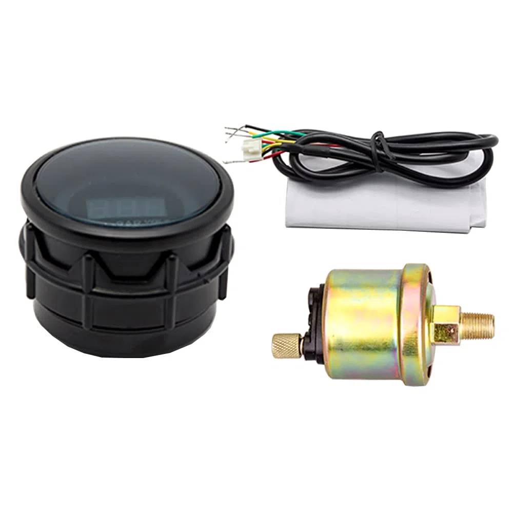 ETOPARS Motor de Coche Auto Digital 2 Pulgadas 52mm Medidor de Presión de Aceite Puntero Kit Refuerzo Pantalla Indicador de luz LED Tinte Humo Len Calibre Carreras