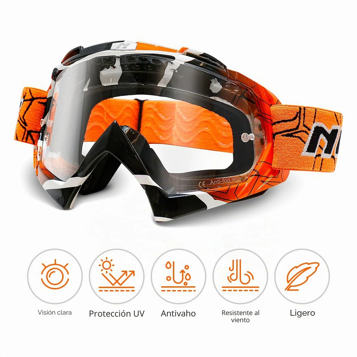 Gafas de Motocross, ATV Dirt Bike Racing Gafas de seguridad, UV400 Ciclismo Motocross Gafas para deportes al aire libre- Adecuado para adultos