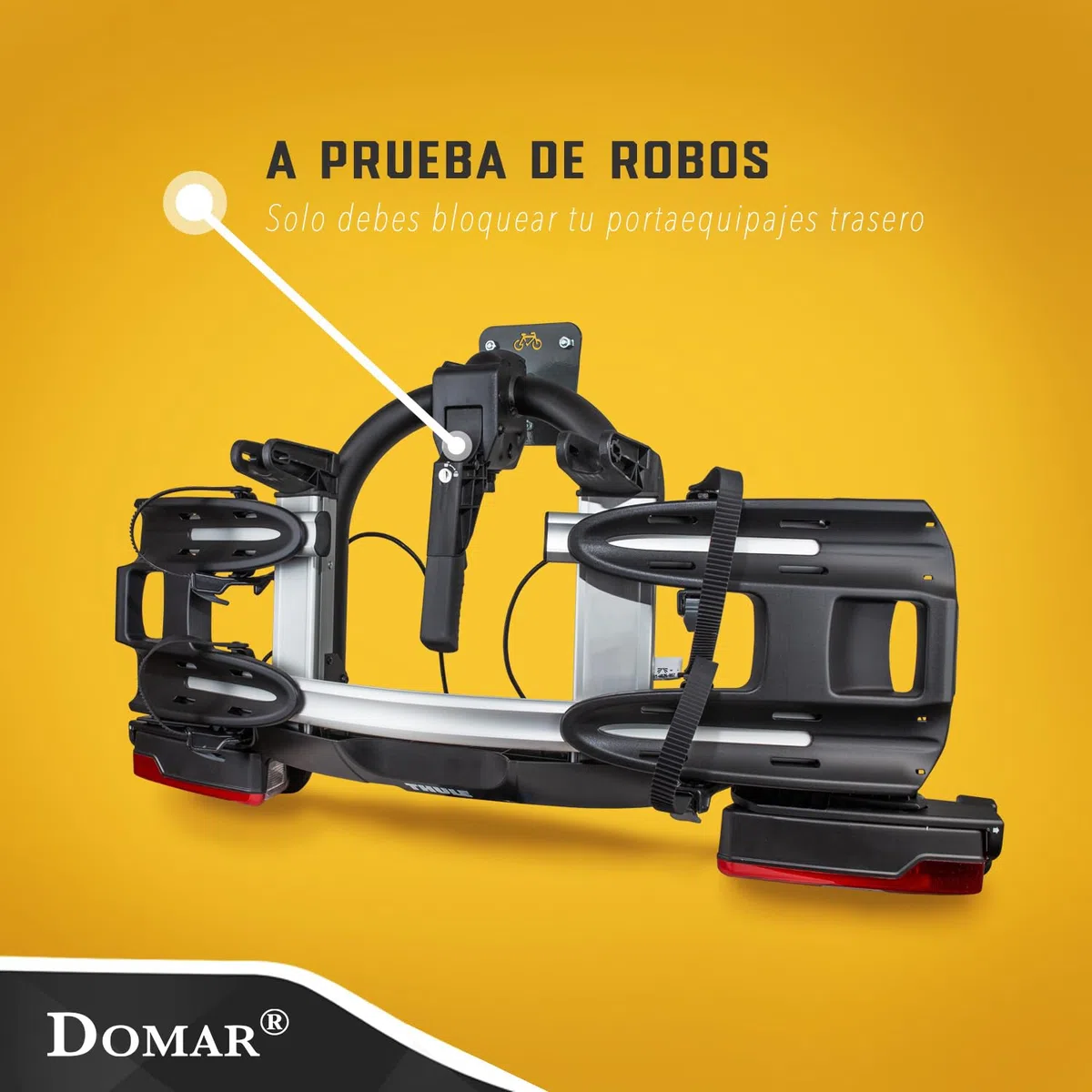 Domar - Soporte para portabicicletas Bola Incl. Tornillos - Adecuado para Acoplamiento de portabicicletas Thule y Uebler y Muchos más. Bola Remolque Coche para Colgar la Bicicleta en la Pared