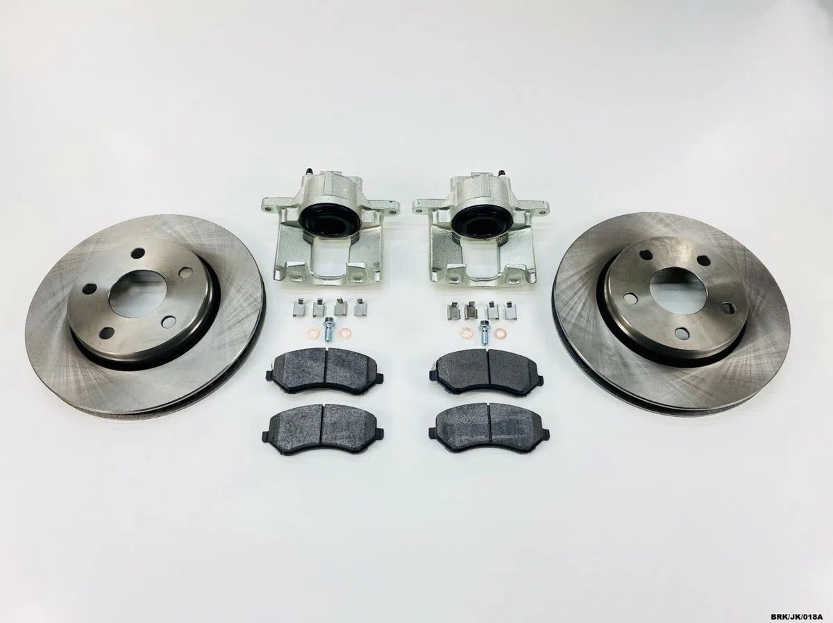 Kit de reparación de frenos delanteros compatible con Jeep Wrangler JK 2007-2017 BRK/JK/018A