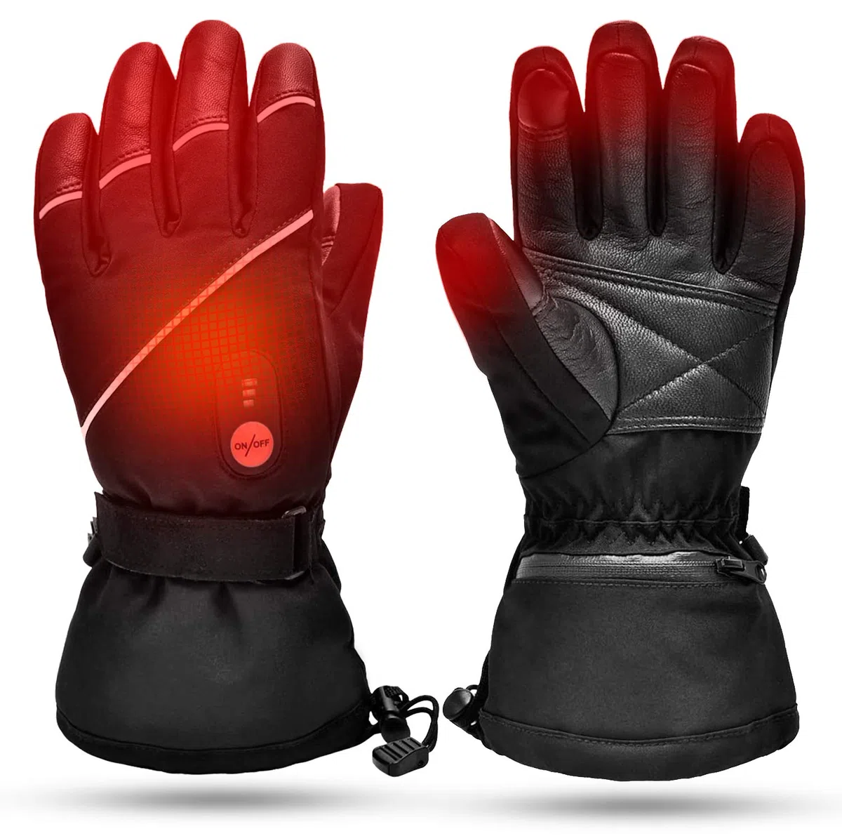 SNOW DEER - Guantes calefactores, con Pilas Recargables, eléctricas, para Hombres, Mujeres, Calentadores de Manos con Pilas Recargables de 7,4 V, 2200 mAh, para esquí, Bicicleta, Motocicleta, Guantes