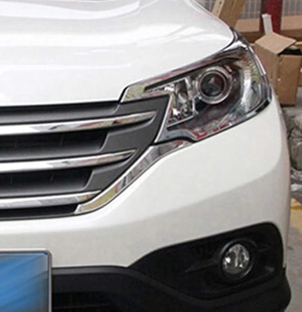 Rejilla del lado de la parrilla del lado frontal del automóvil Insertar para Honda CRV CR-V 2012 2013 2014 ABS cromo 2pcs / set